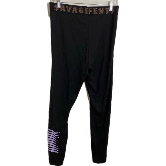 Savage X Fenty Black Purple Logo High Rise Legging Women's Plus Size 1X - Picture 2 of 4